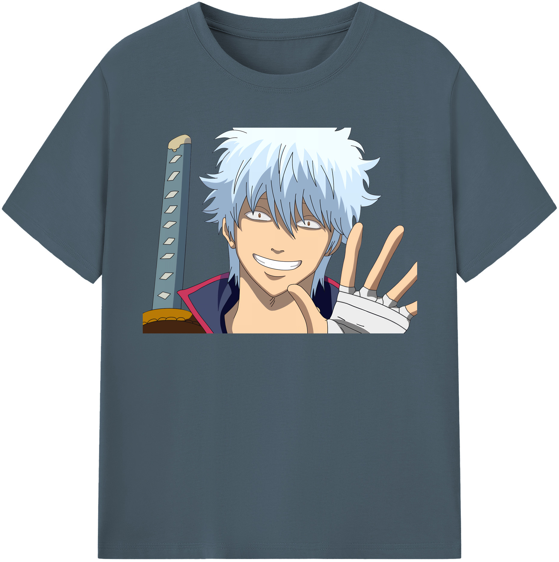 （画像用） ぎんたま 坂田銀時（さかたぎんとき） 神楽 志村新八（しむら しんぱち） GINTAMA Sakata Gintoki Kagura Shimura Shinpachi 綿100％半袖Tシャツ（フロントプリント）